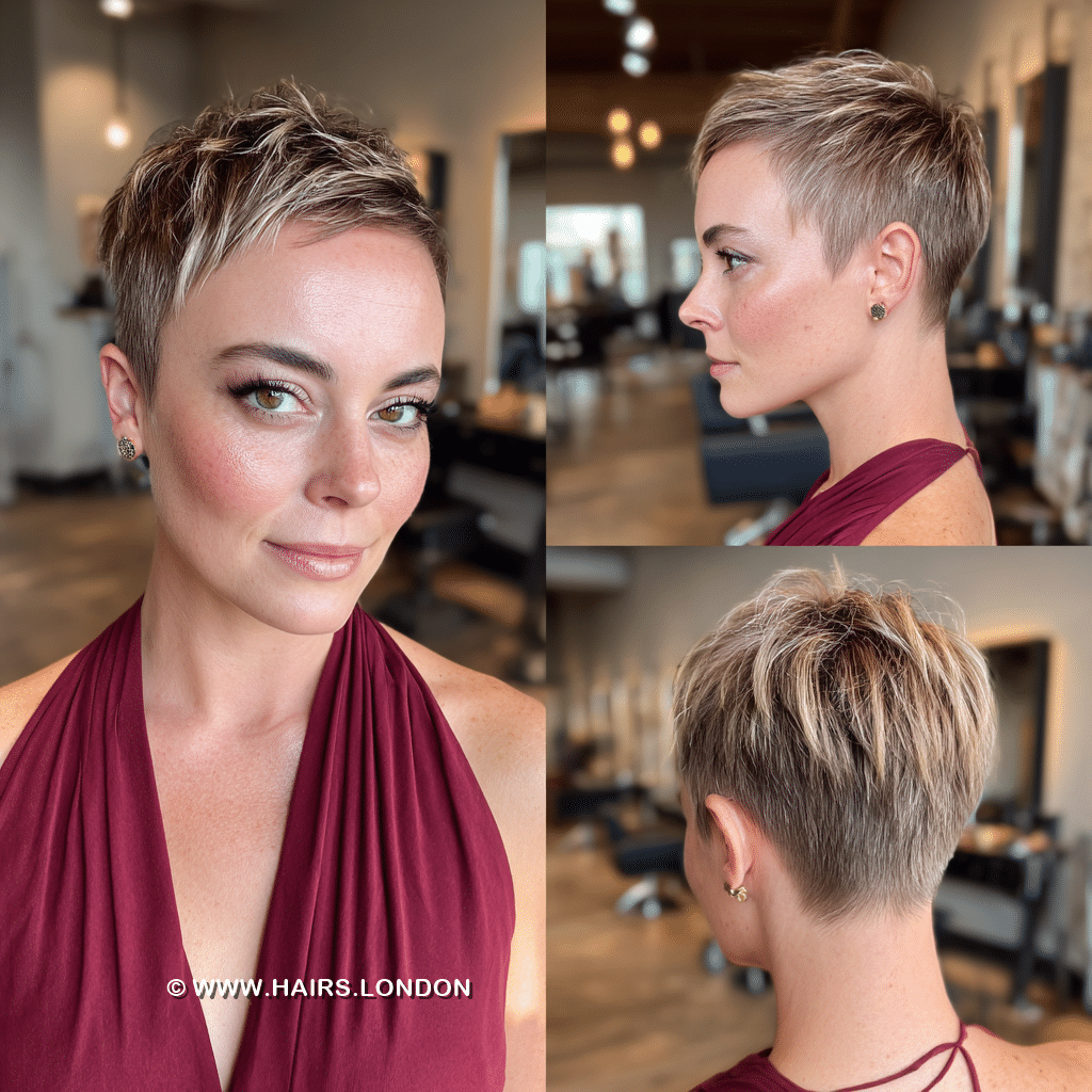 Cool Beige Blonde Pixie Hair