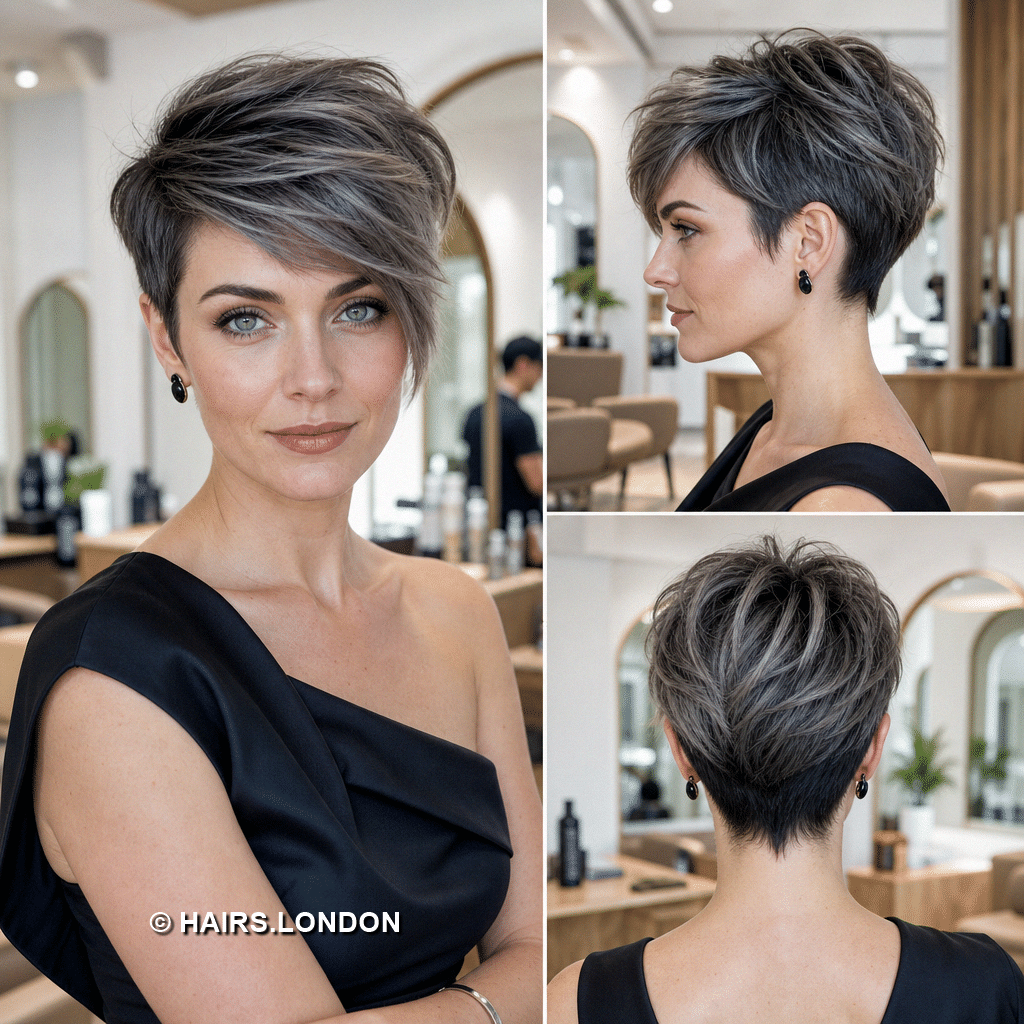 64 New Pixie Haircut Ideas 2026 Smoky Graphite Silver Hair