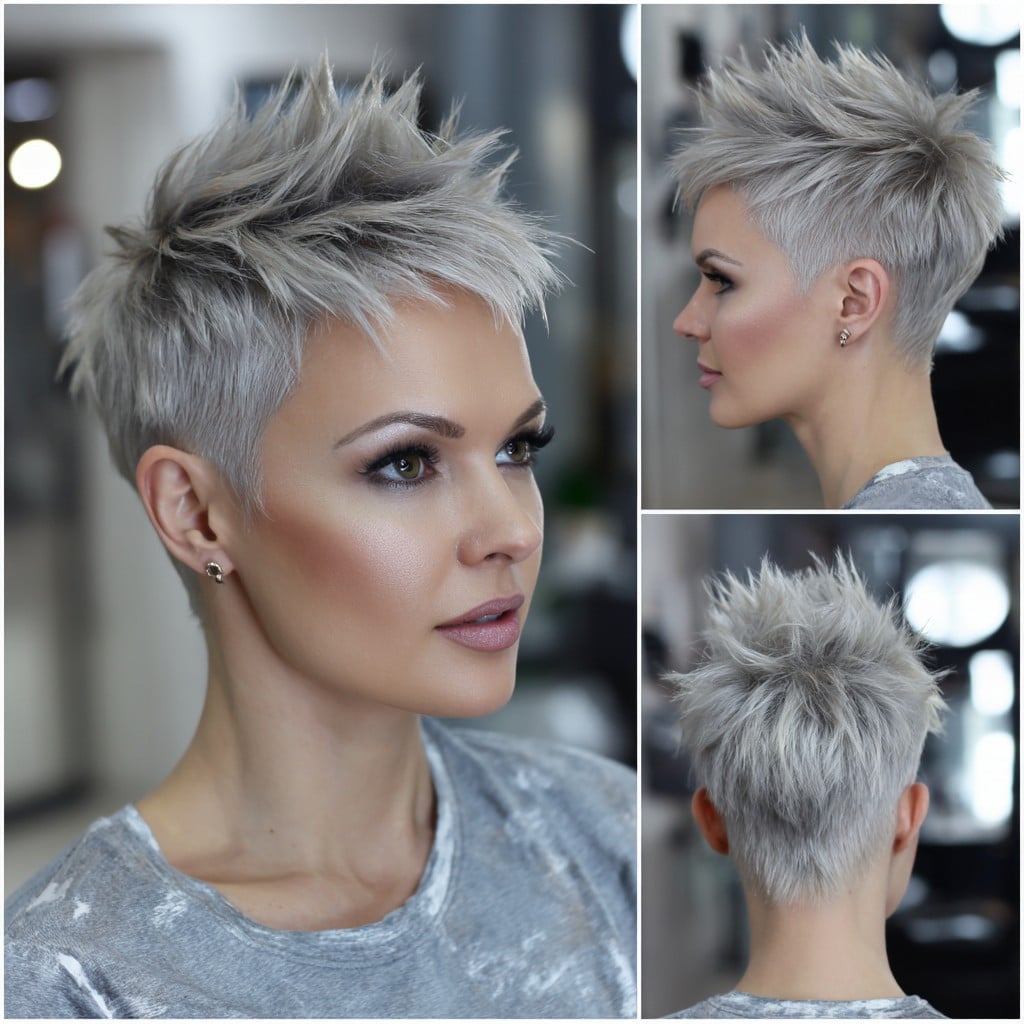 Silver Spiky Pixie Hair
