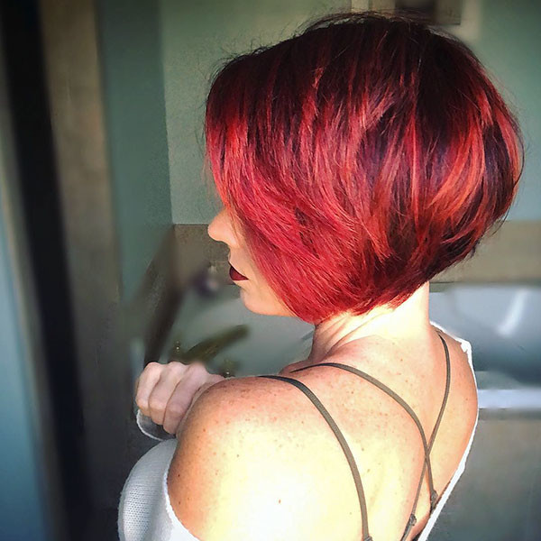 Red-Bob-Hair-with-Highlights Best New Bob Hairstyles 2019 