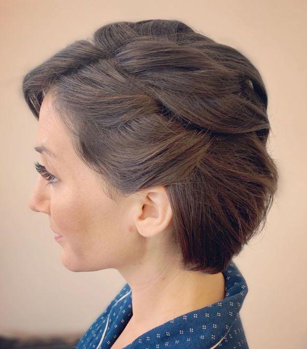 Half-Updo For Chin-Length Hair