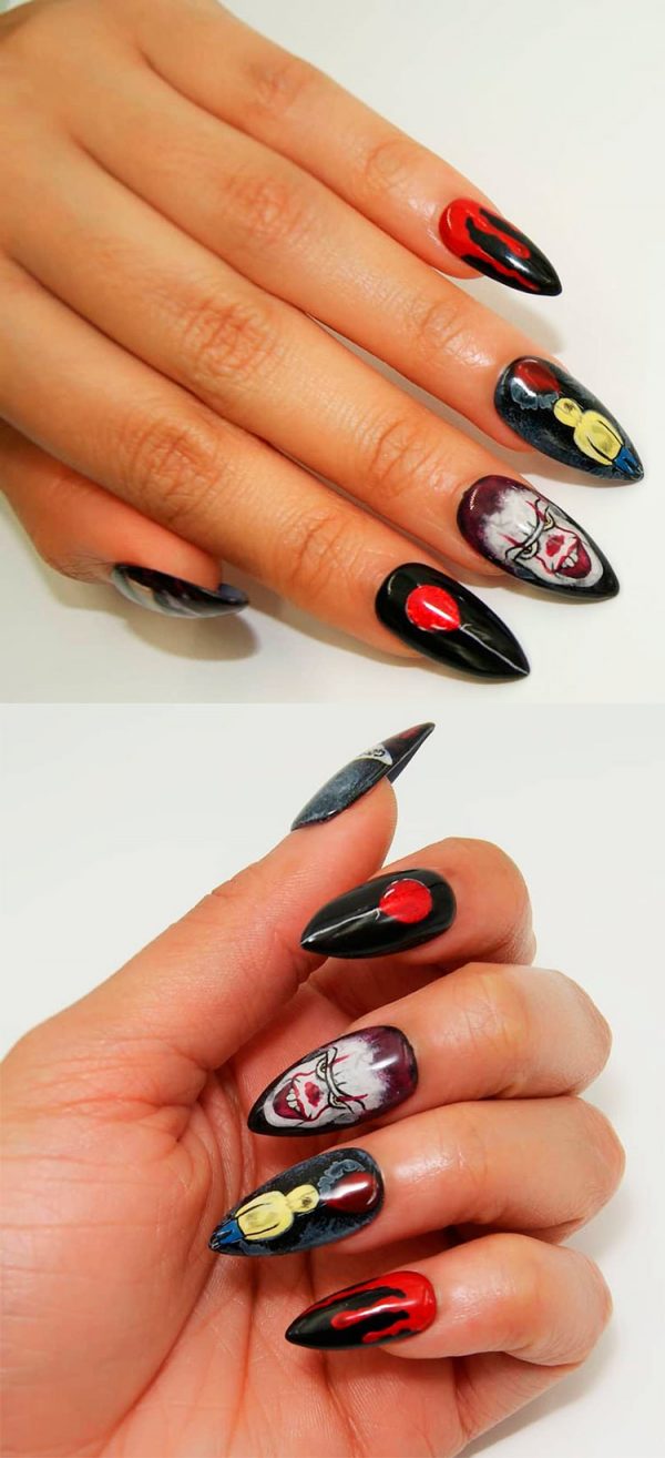 Almond Halloween Press On Nails