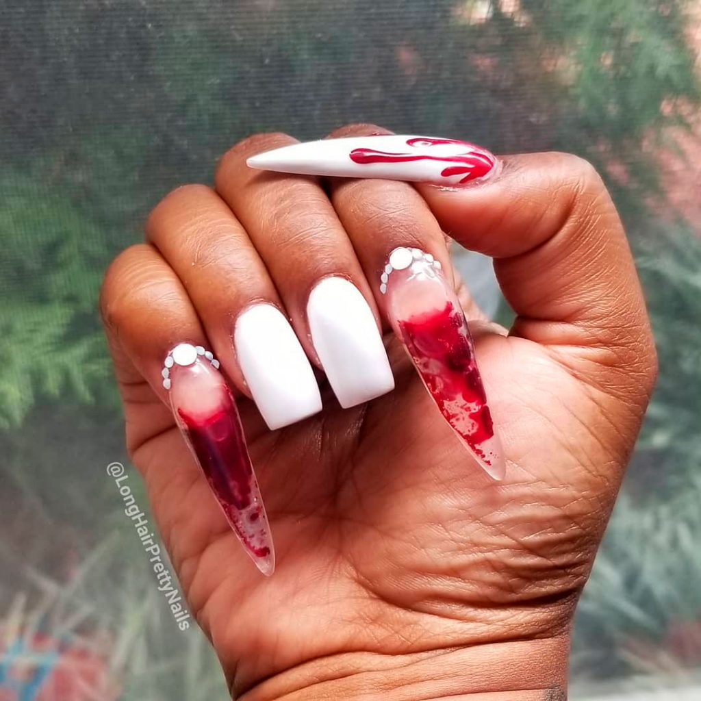 Amazing Halloween Bloody Vampire Nails Idea