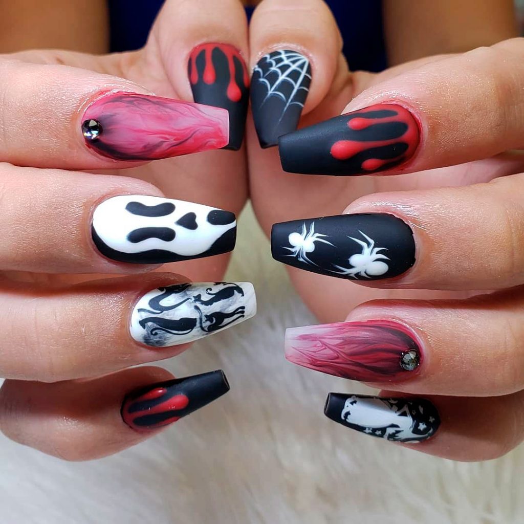 Amazing Miscellaneous Coffin Shaped Halloween Nails