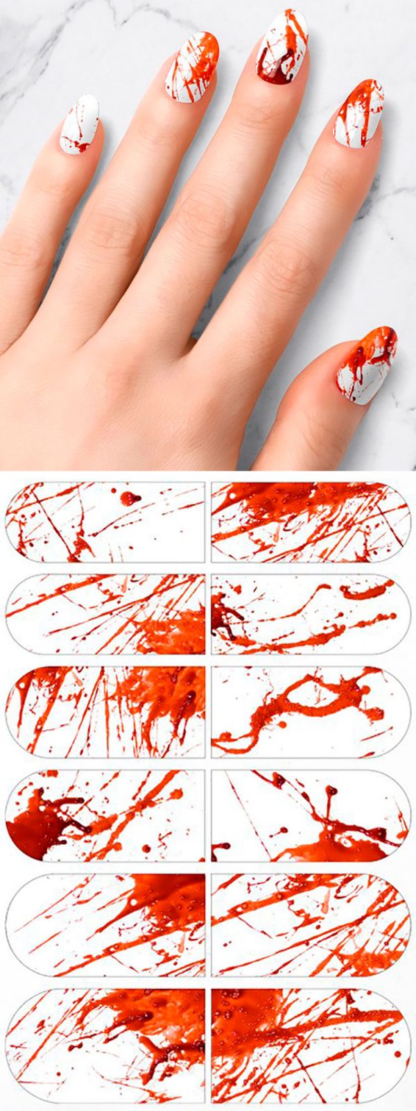 Bloody Halloween nail art stickers!