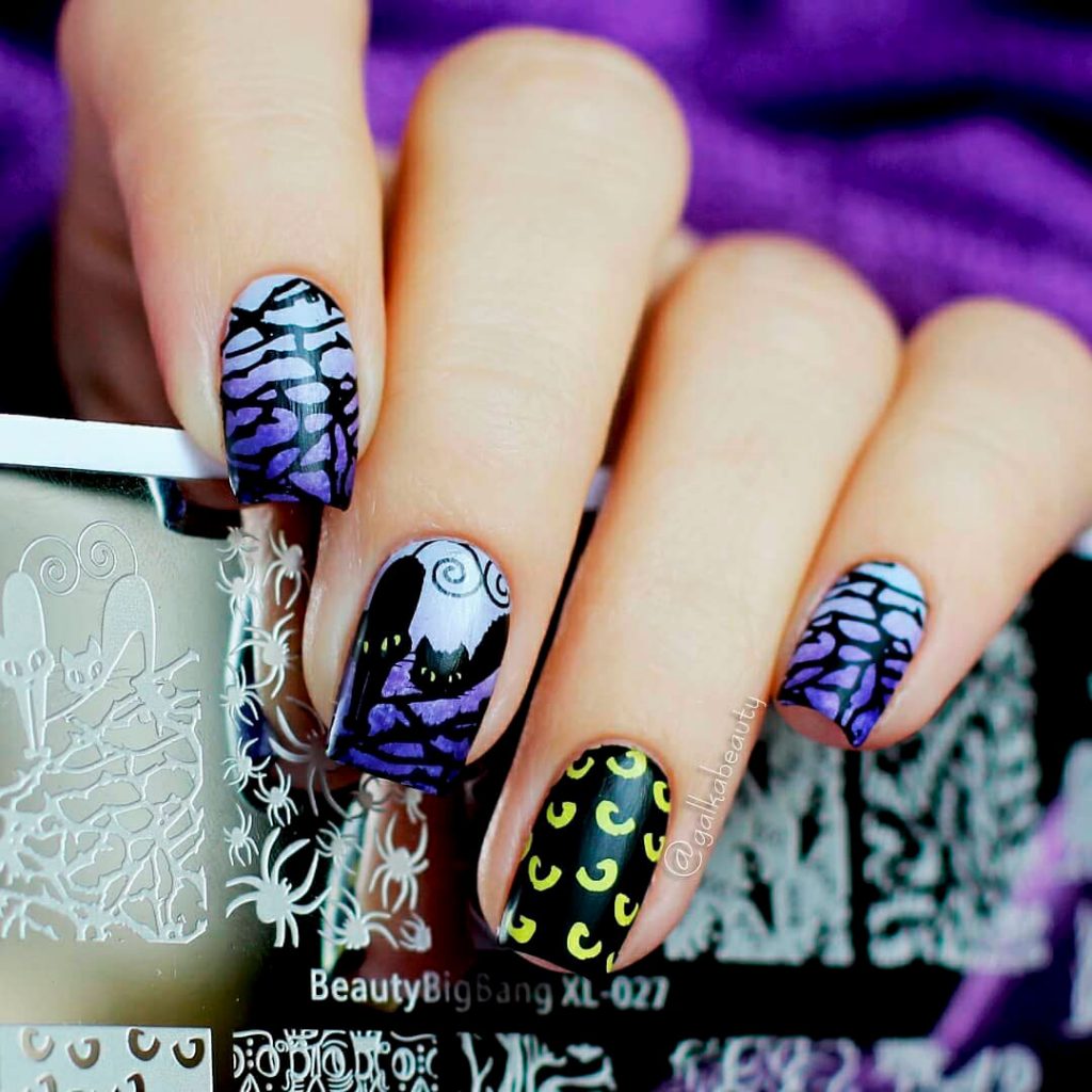 Creepy Squoval Halloween Acrylic Nails