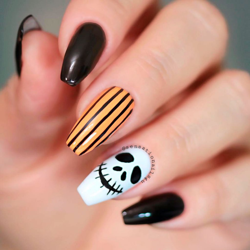 Perfect Coffin Shaped Halloween Nails