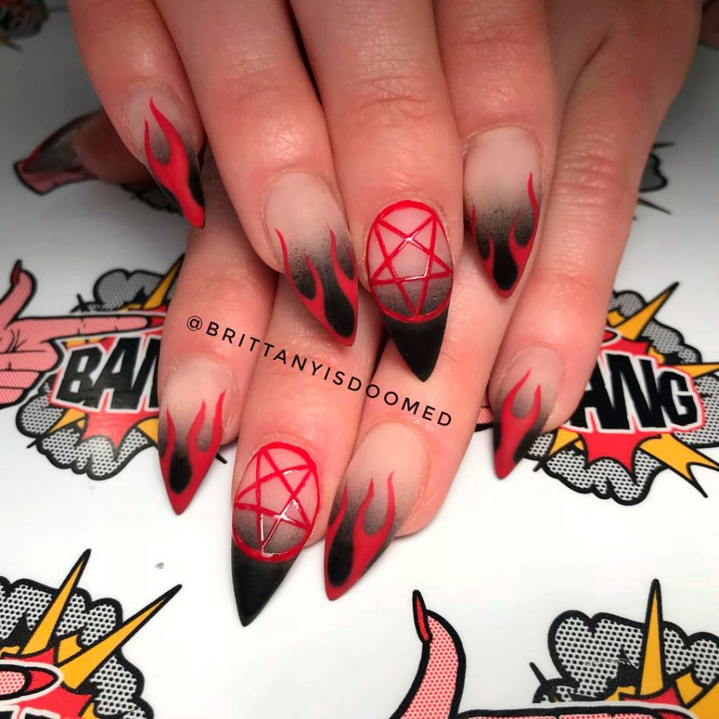 Perfect Magical Short Stiletto Halloween Nails