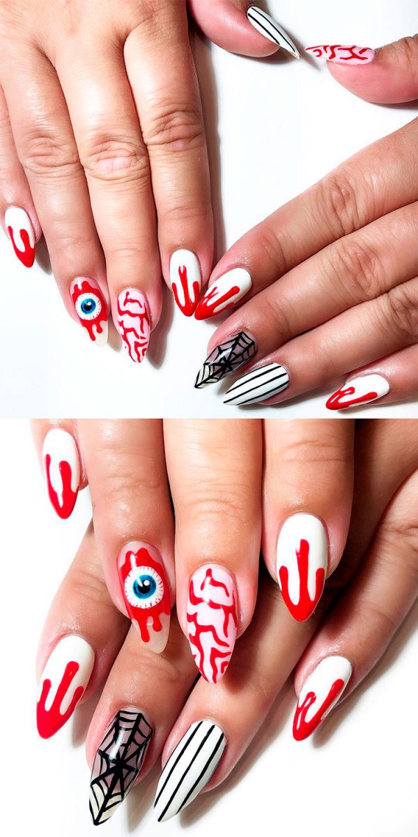 Stunning Halloween Bloody Press On Nails!