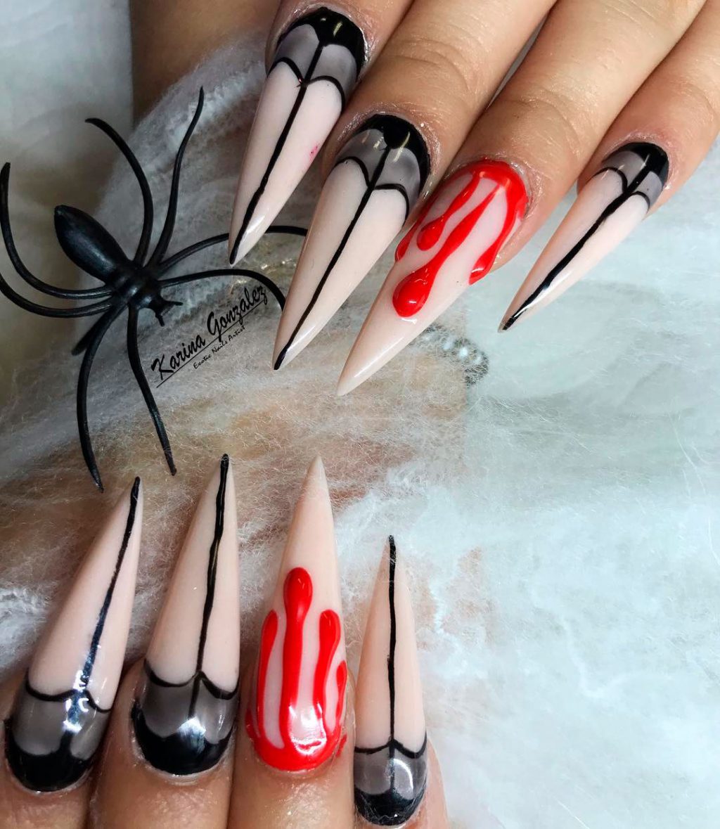 Stunning Stiletto Halloween Nails Idea!