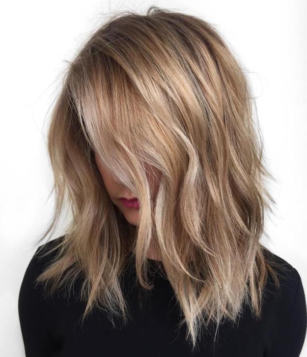 Caramel Blonde Layered Hair