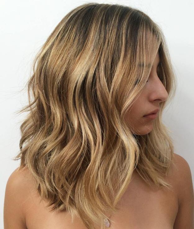 Medium Caramel Blonde Hairstyle