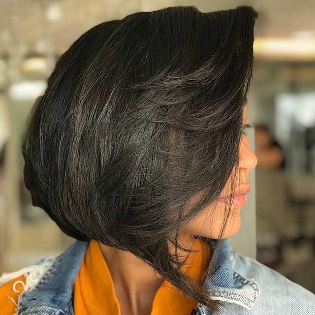 Angled Bob Haircut with Layers