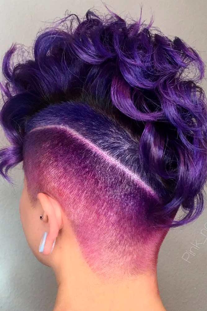 Flamboyant Fauxhawk Undercut #colorfulhair #ombrehair