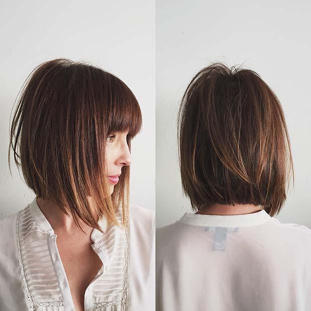 Layered Bob with Bangs