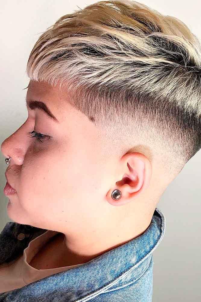 Short Skin Fade Undercut + Ombre #shorthair #ombrehair