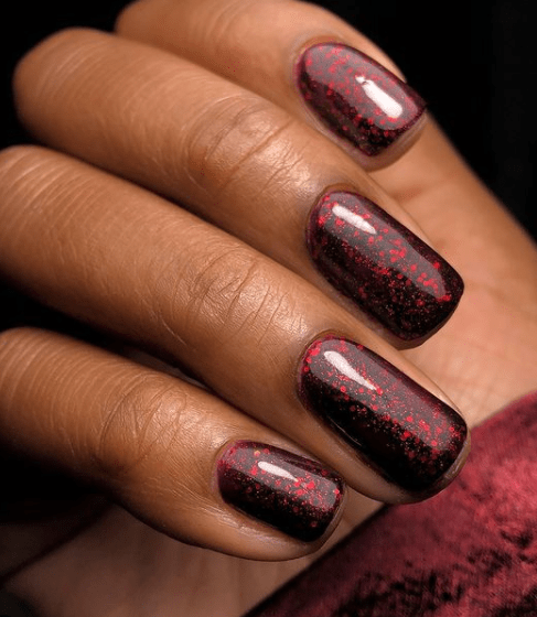 deep red winter nail colors