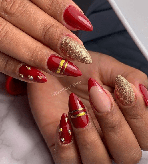 glitter christmas nail designs for winter