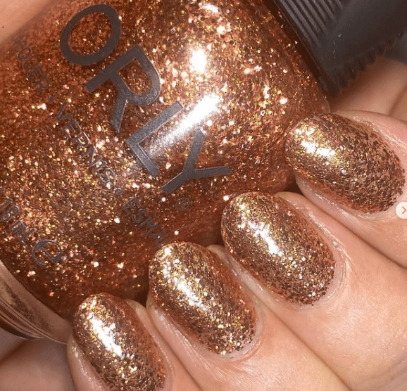 gold glitter christmas nail polish