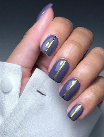 purple and gold winter nails