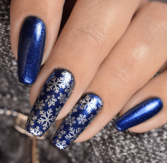 royal blue nail designs for winter