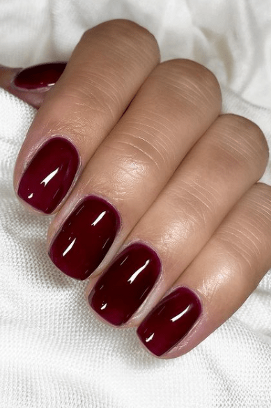 wine red christmas nails