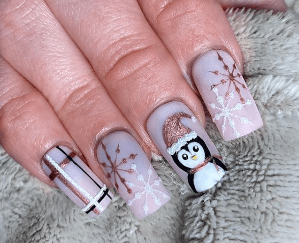 winter nail design ideas mauve