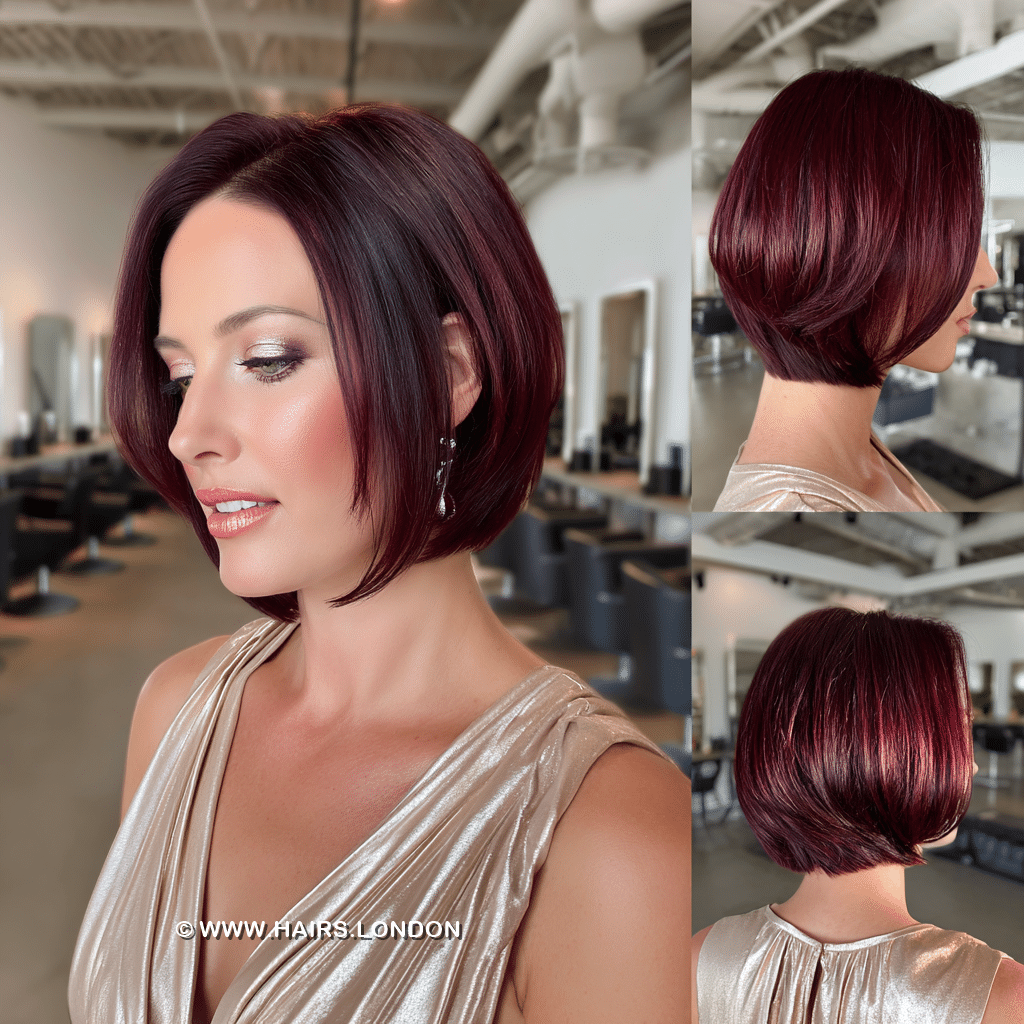 Rich Burgundy Bob Hair