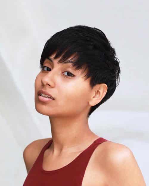 Pixie Cut With Straight Bangs