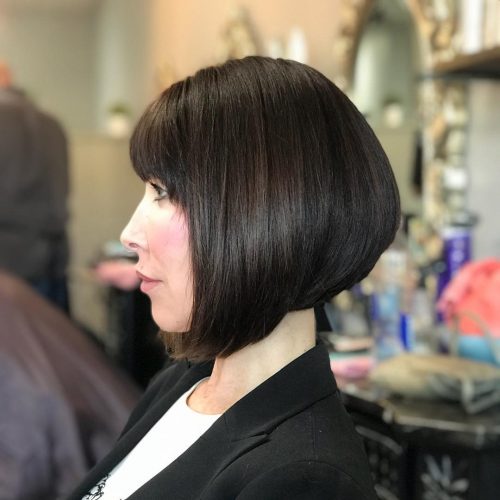 Wedge haircut With Bangs