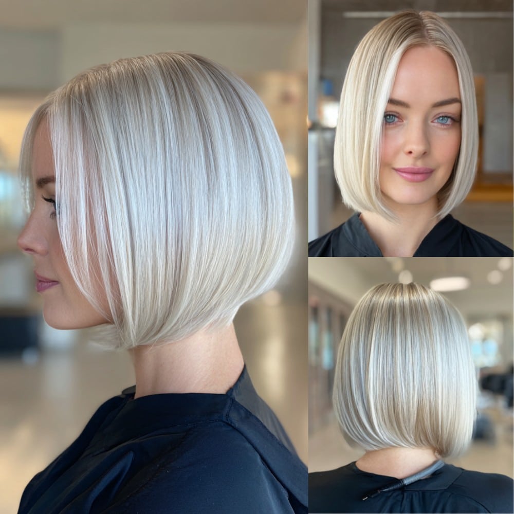 Icy Platinum Blonde Bob Hair