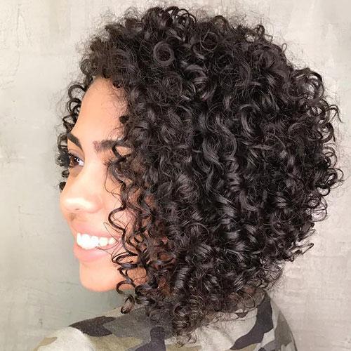 Curly Inverted Bob