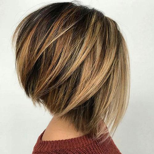 Short Layered Inverted Bob Haircut