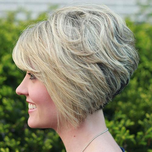 Short Stacked Inverted Bob with Bangs