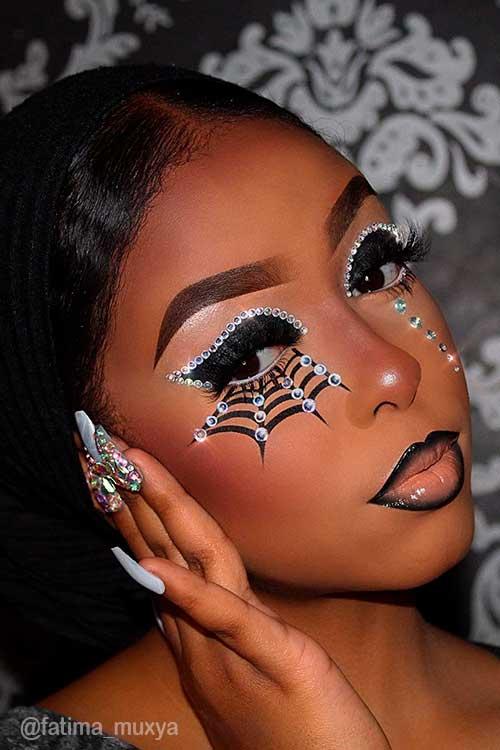 The Glamorous Spider Web Eye Makeup Halloween Look for 2021