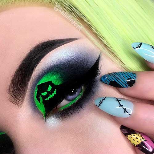 The Oogie Boogie Eye Makeup Halloween Look for A Special Look in Halloween 2021