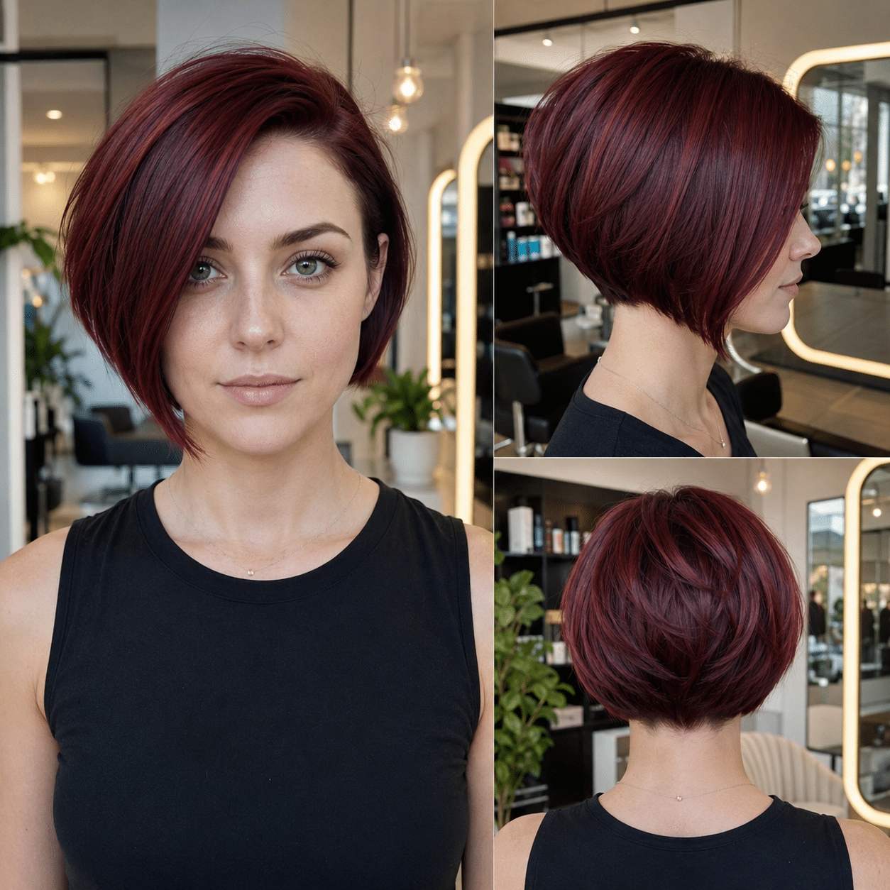 Rich Cherry Wine Bob Hair