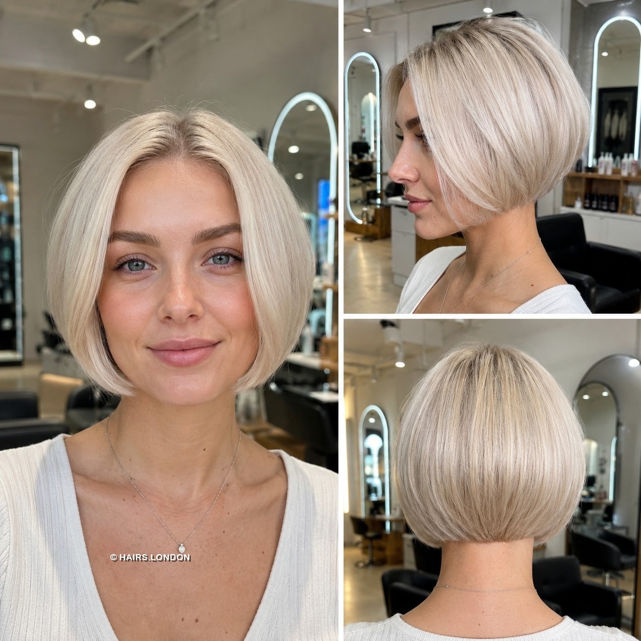 Icy Pearl Blonde Bob Hair