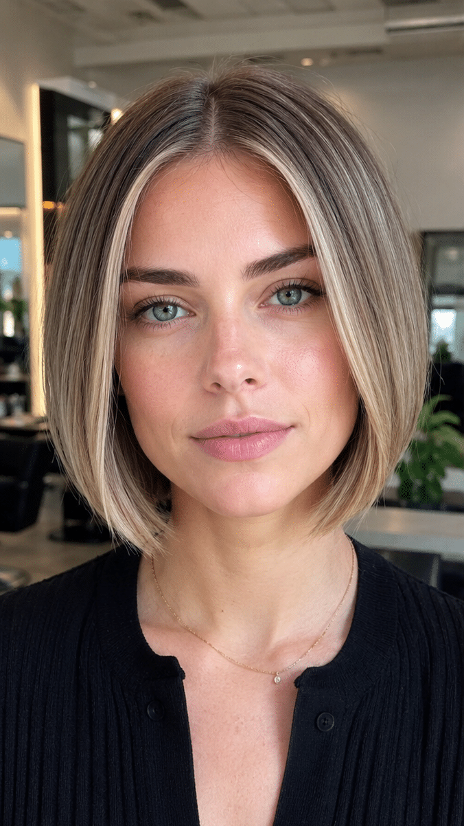 Champagne Mushroom Blonde Bob Hair