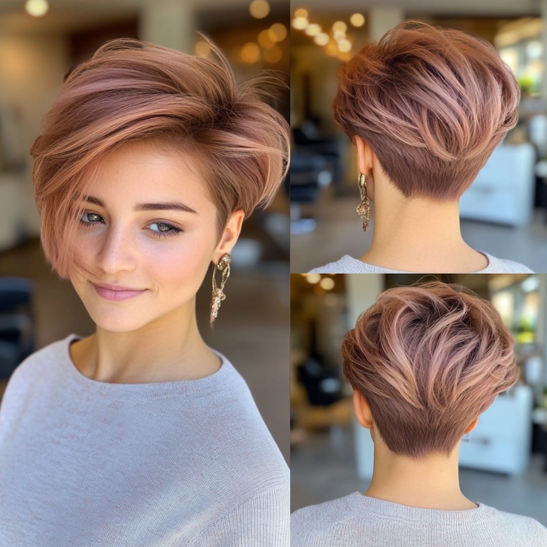 Edgy Textured Pixie with Side-Swept Bangs