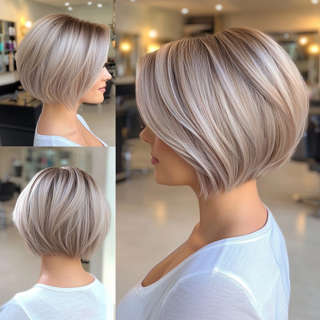 Icy Blonde Stacked Bob