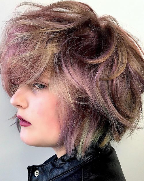 A muted edge short bob haircut for women with thick hair