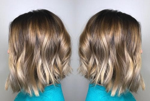 A short piecey bob haircut with ombre hair color
