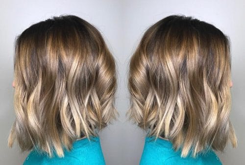 A short piecey bob haircut with ombre hair color