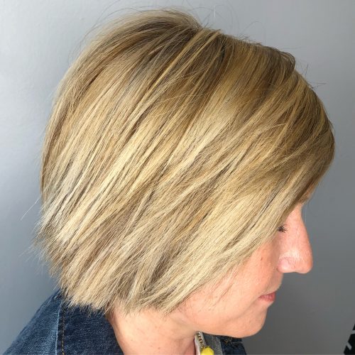 A short pixie bob for older women