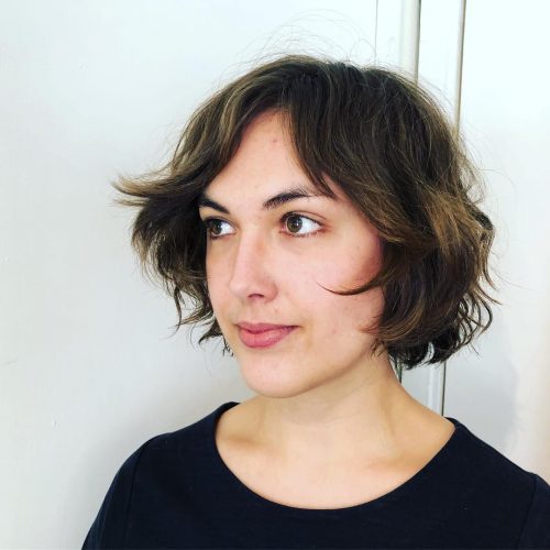 A short shaggy bob for thin hair