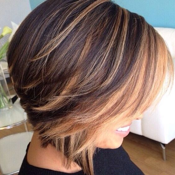Balayage short hairstyle for thick hair