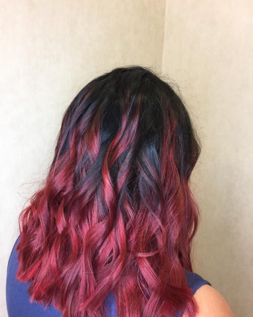 Black to Wild Cherry Ombre