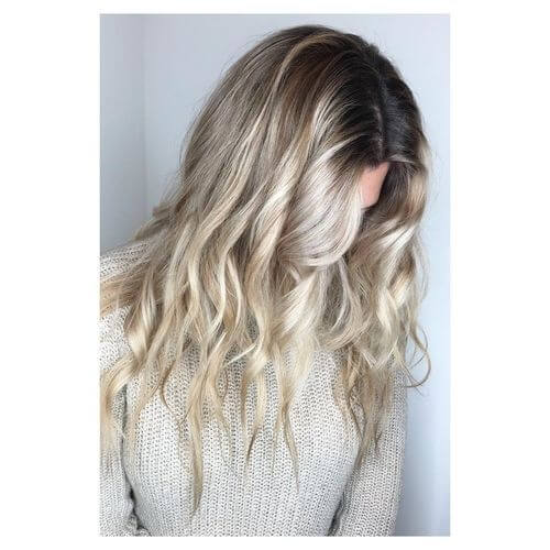 Blonde Balayage with Dark Roots