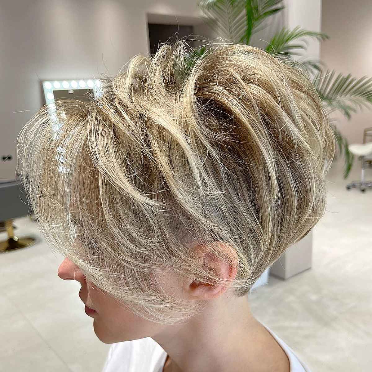 Chin-Length Longer Blonde Pixie Bob